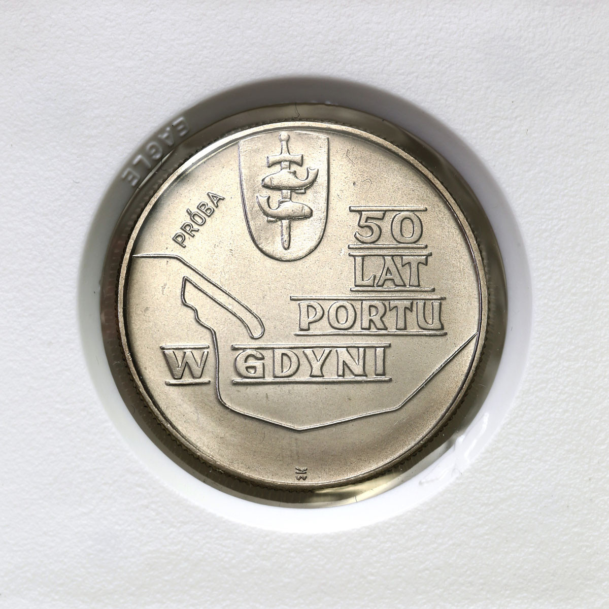 PRL. PRÓBA Nikiel 10 złotych 1972 – 50 lat portu w Gdyni